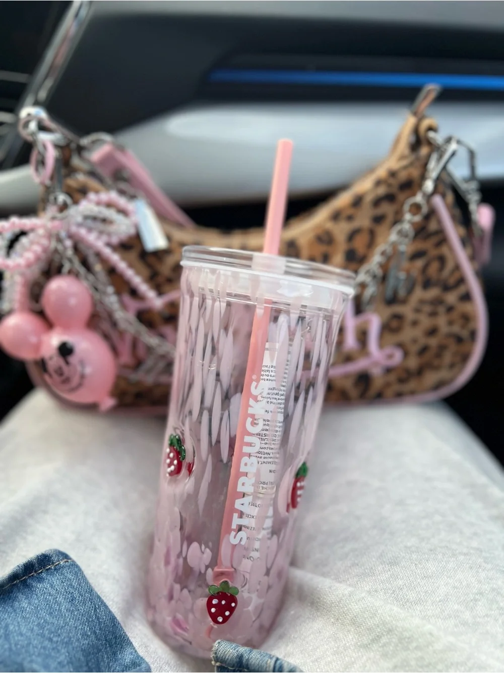 Starbucks Strawberry Glass Cold Cup